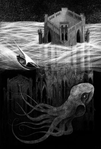 Cathedral Ocean - digital drawing