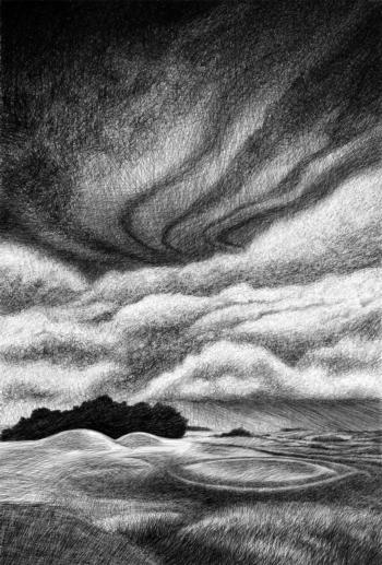 Burial Mounds, Stonehenge - digital drawing